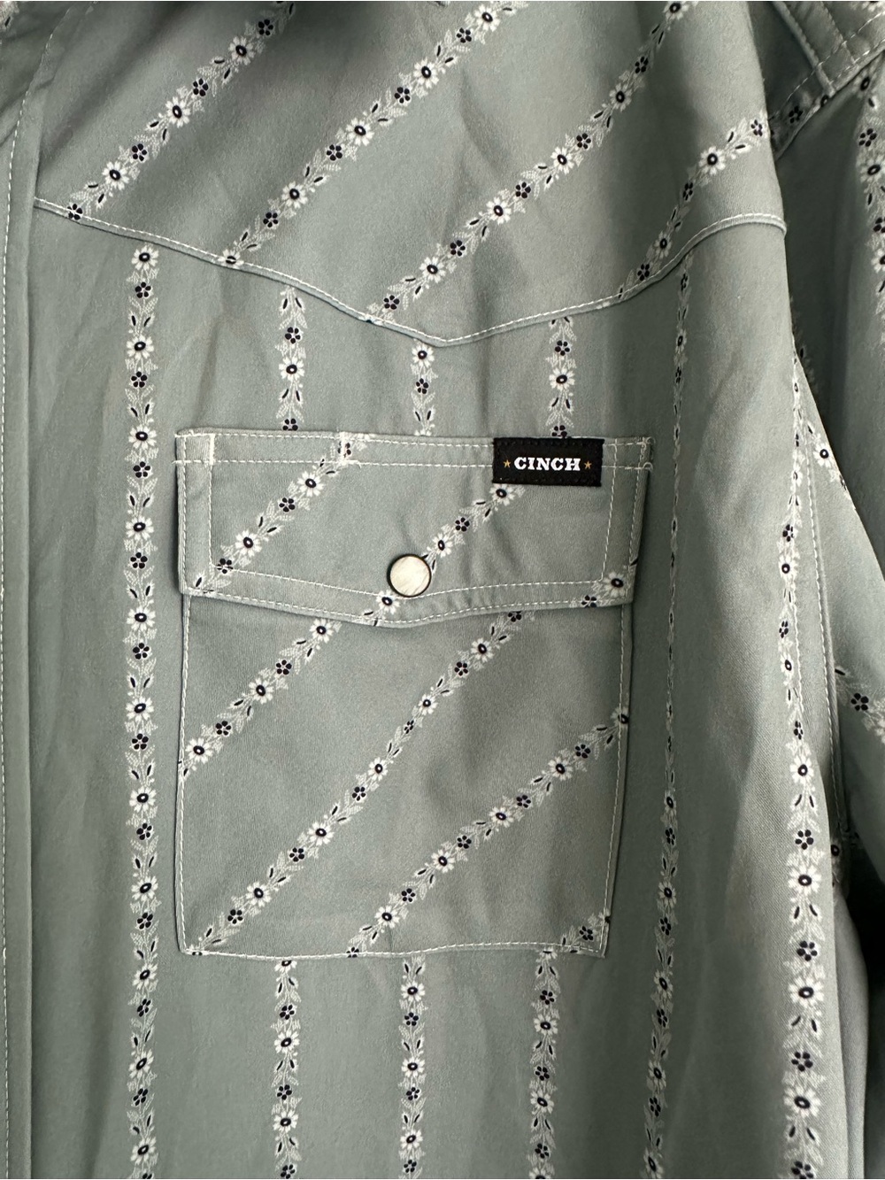 CINCH MEN'S ARENAFLEX OLIVE CAMP SHIRT size XL - Picture 2 of 8